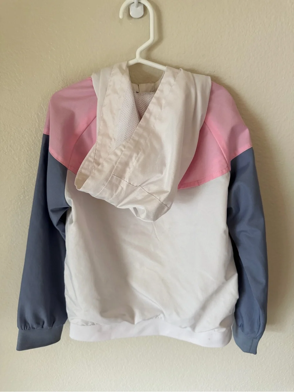 Nike Girls Pink, White & Gray Hooded Windbreaker Jacket